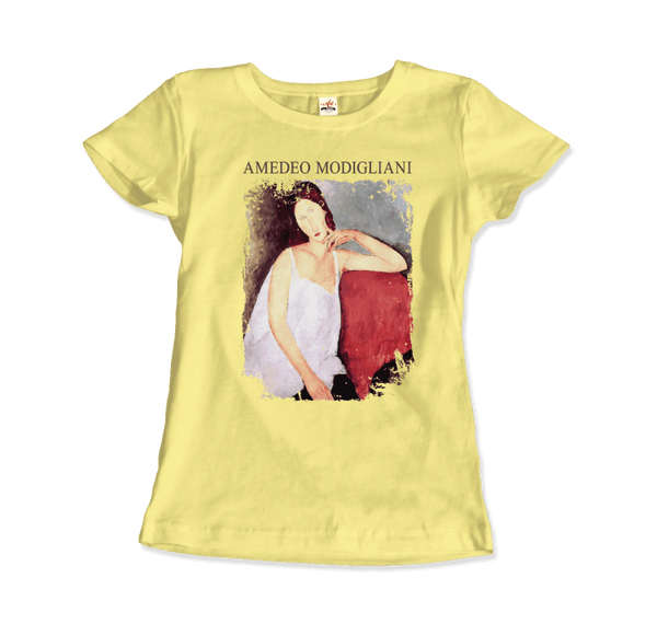 Modigliani - Portrait of Jeanne Hébuterne 1919 Artwork T-Shirt - Women / Spring Yellow / Small - T-Shirt