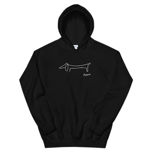 Pablo Picasso Dachshund Dog (Lump) Artwork Unisex Hoodie - Black / S by Art-O-Rama