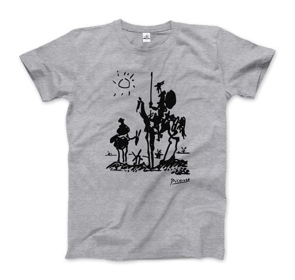 Pablo Picasso Don Quixote of La Mancha 1955 Artwork T-Shirt - Men / Heather Grey / Small by Art-O-Rama