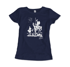 Pablo Picasso Don Quixote of La Mancha 1955 Artwork T - Shirt - Women (Fitted) / Navy / S - T - Shirt