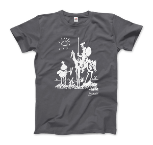 Pablo Picasso Don Quixote of La Mancha 1955 Artwork T - Shirt - Men (Unisex) / Charcoal / S - T - Shirt