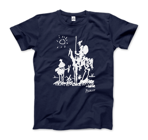 Pablo Picasso Don Quixote of La Mancha 1955 Artwork T - Shirt - Men (Unisex) / Navy / S - T - Shirt