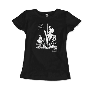 Pablo Picasso Don Quixote of La Mancha 1955 Artwork T - Shirt - Women (Fitted) / Black / S - T - Shirt