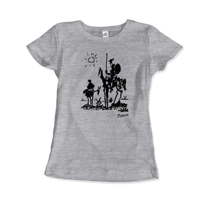 Pablo Picasso Don Quixote of La Mancha 1955 Artwork T - Shirt - Women (Fitted) / Heather Grey / S - T - Shirt