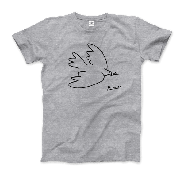 Pablo Picasso Dove Of Peace 1949 Artwork T-Shirt - Men / Heather Grey / Small by Art-O-Rama