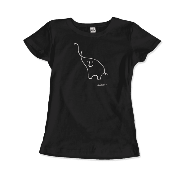 Pablo Picasso Elephant Sketch Artwork T-Shirt - Women / Black / Small - T-Shirt