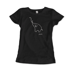 Pablo Picasso Elephant Sketch Artwork T-Shirt - Women / Black / Small - T-Shirt