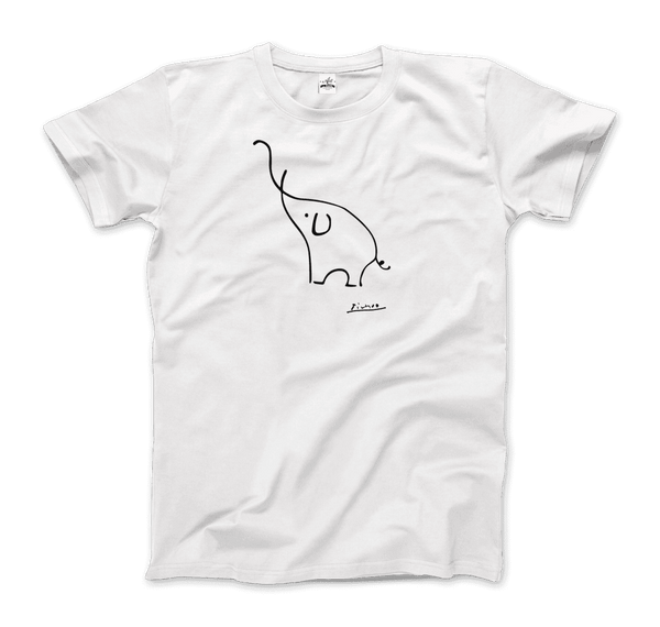 Pablo Picasso Elephant Sketch Artwork T-Shirt - Men / White / Small - T-Shirt