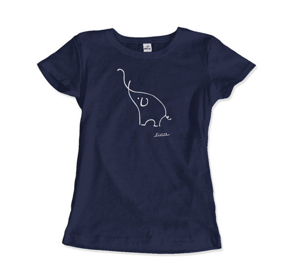 Pablo Picasso Elephant Sketch Artwork T-Shirt - Women / Navy / Small - T-Shirt
