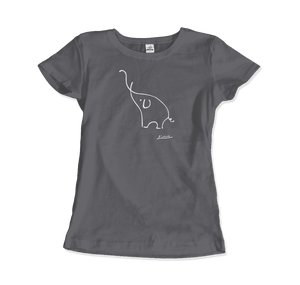 Pablo Picasso Elephant Sketch Artwork T-Shirt - Women / Charcoal / Small - T-Shirt