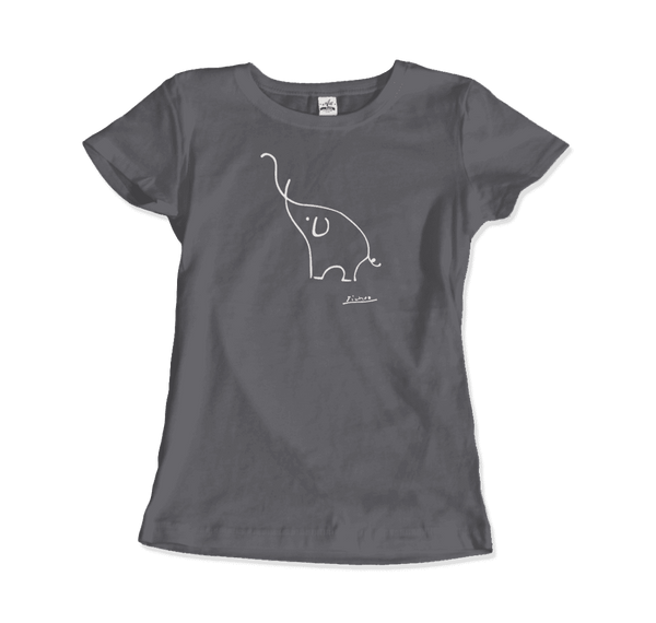 Pablo Picasso Elephant Sketch Artwork T-Shirt - Women / Charcoal / Small - T-Shirt