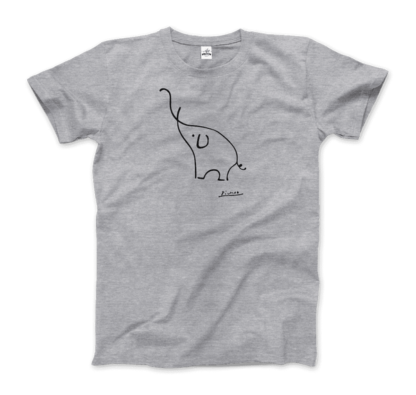Pablo Picasso Elephant Sketch Artwork T-Shirt - Men / Heather Grey / Small - T-Shirt