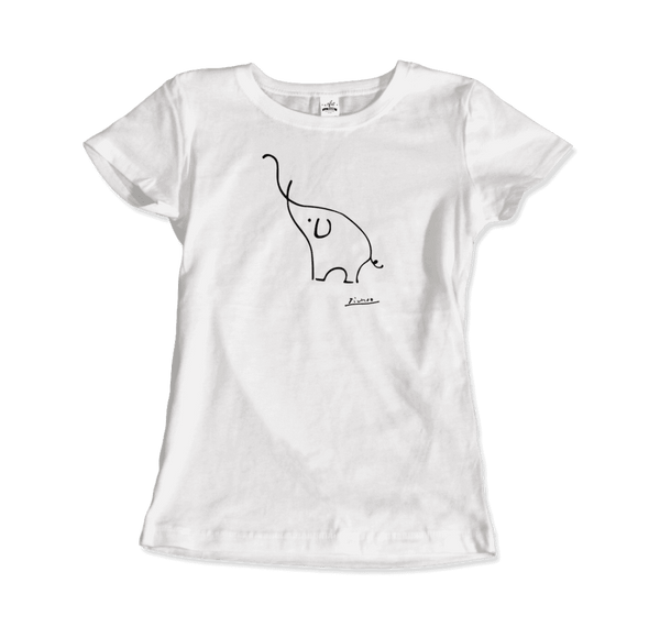 Pablo Picasso Elephant Sketch Artwork T-Shirt - Women / White / Small - T-Shirt