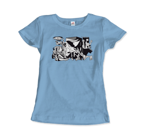 Pablo Picasso Guernica 1937 Artwork Reproduction T-Shirt - Women (Fitted) / Light Blue / S - T-Shirt