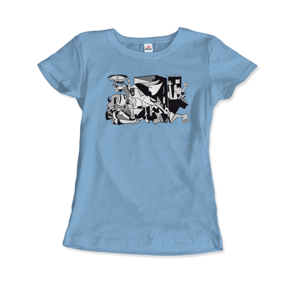 Pablo Picasso Guernica 1937 Artwork Reproduction T-Shirt - Women / Light Blue / Small by Art-O-Rama
