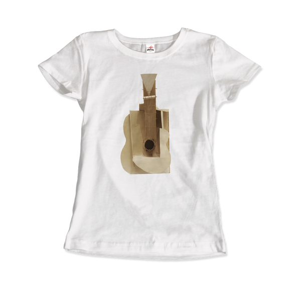 Pablo Picasso Guitar Sculpture 1912 Artwork T-Shirt - Women / White / Small by Art-O-Rama