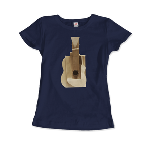 Pablo Picasso Guitar Sculpture 1912 Artwork T-Shirt - Women / Navy / Small by Art-O-Rama