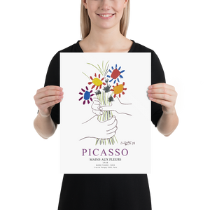 Pablo Picasso Hands with Flowers 1958 Artwork Poster - Poster