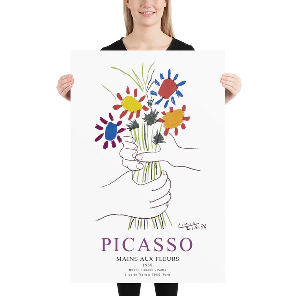Pablo Picasso Hands with Flowers 1958 Artwork Poster - [variant_title] by Art-O-Rama
