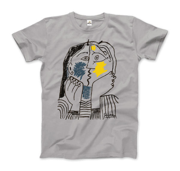 Pablo Picasso The Kiss 1979 Artwork T - Shirt - Men (Unisex) / Silver / S - T - Shirt
