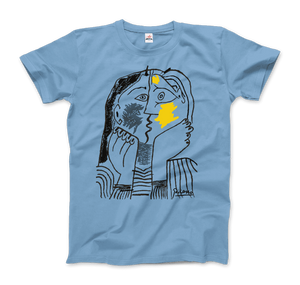 Pablo Picasso The Kiss 1979 Artwork T-Shirt - Men (Unisex) / Light Blue / S - T-Shirt