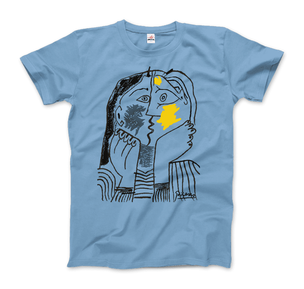 Pablo Picasso The Kiss 1979 Artwork T - Shirt - Men (Unisex) / Light Blue / S - T - Shirt