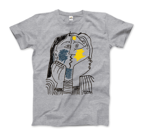 Pablo Picasso The Kiss 1979 Artwork T-Shirt - Men / Heather Grey / Small by Art-O-Rama