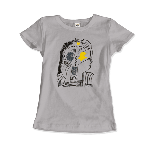 Pablo Picasso The Kiss 1979 Artwork T-Shirt - Women / Silver / Small by Art-O-Rama