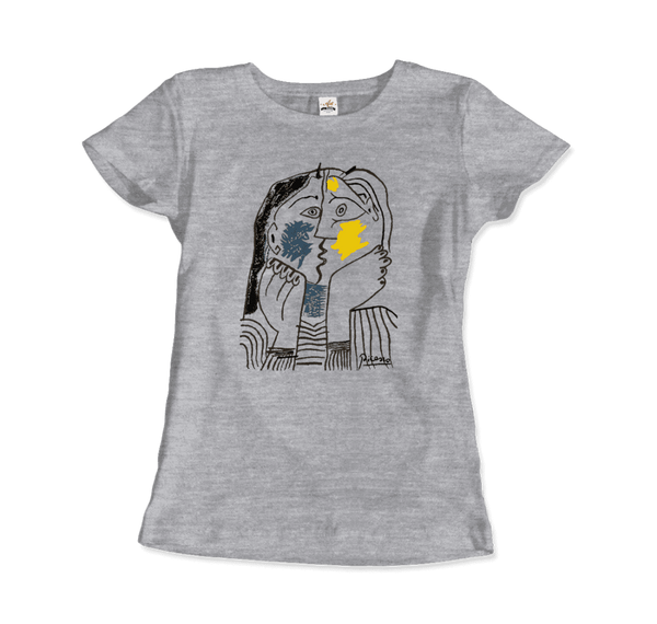 Pablo Picasso The Kiss 1979 Artwork T-Shirt - Women / Heather Grey / Small by Art-O-Rama
