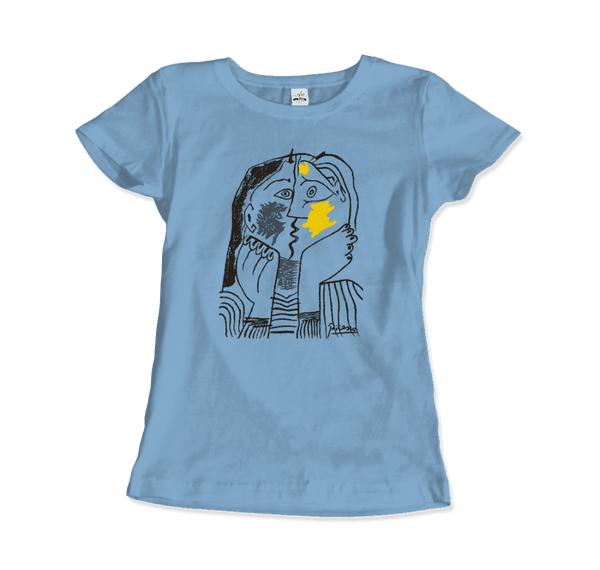 Pablo Picasso The Kiss 1979 Artwork T - Shirt - Women (Fitted) / Light Blue / S - T - Shirt