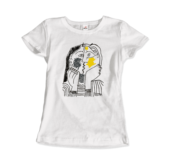 Pablo Picasso The Kiss 1979 Artwork T - Shirt - Women (Fitted) / White / S - T - Shirt