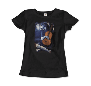 Pablo Picasso - The Old Guitarist Artwork T-Shirt - Women / Black / Small - T-Shirt