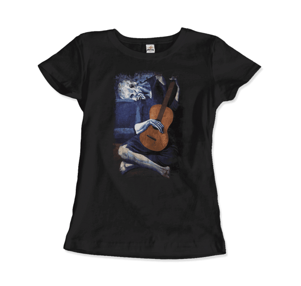 Pablo Picasso - The Old Guitarist Artwork T-Shirt - Women / Black / Small - T-Shirt