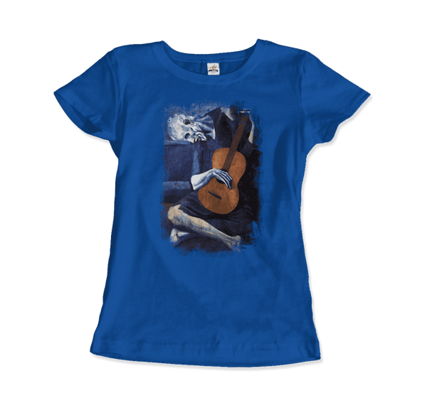 Pablo Picasso - The Old Guitarist Artwork T-Shirt - Women / Royal Blue / Small - T-Shirt