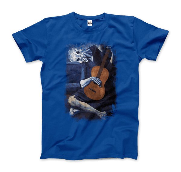 Pablo Picasso - The Old Guitarist Artwork T-Shirt - Men / Royal Blue / Small - T-Shirt