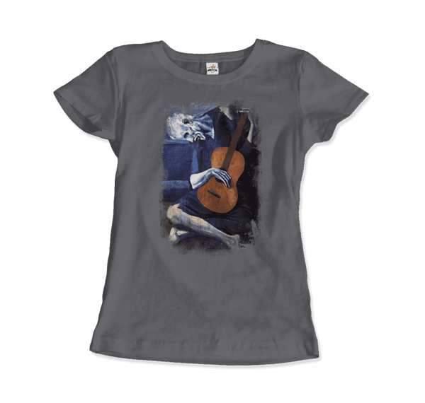 Pablo Picasso - The Old Guitarist Artwork T-Shirt - Women / Charcoal / Small - T-Shirt
