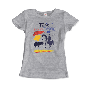 Pablo Picasso Toros y Toreros Book Cover 1961 Artwork T-Shirt - Women / Heather Grey / Small by Art-O-Rama