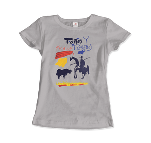 Pablo Picasso Toros y Toreros Book Cover 1961 Artwork T-Shirt - Women / Silver / Small by Art-O-Rama