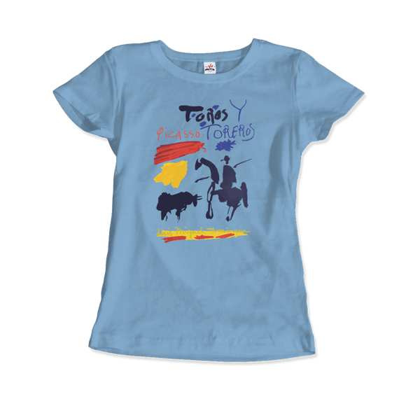 Pablo Picasso Toros y Toreros Book Cover 1961 Artwork T-Shirt - Women / Light Blue / Small by Art-O-Rama