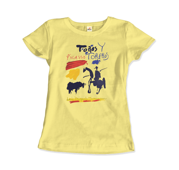 Pablo Picasso Toros y Toreros Book Cover 1961 Artwork T-Shirt - Women / Spring Yellow / Small by Art-O-Rama