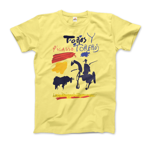 Pablo Picasso Toros y Toreros Book Cover 1961 Artwork T-Shirt - Men / Spring Yellow / Small by Art-O-Rama