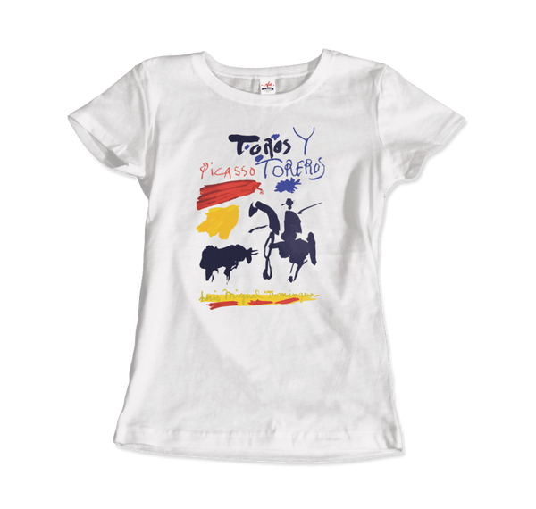 Pablo Picasso Toros y Toreros Book Cover 1961 Artwork T-Shirt - Women / White / Small by Art-O-Rama