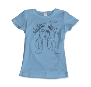 Pablo Picasso War And Peace 1952 Artwork T-Shirt - Women (Fitted) / Light Blue / S - T-Shirt