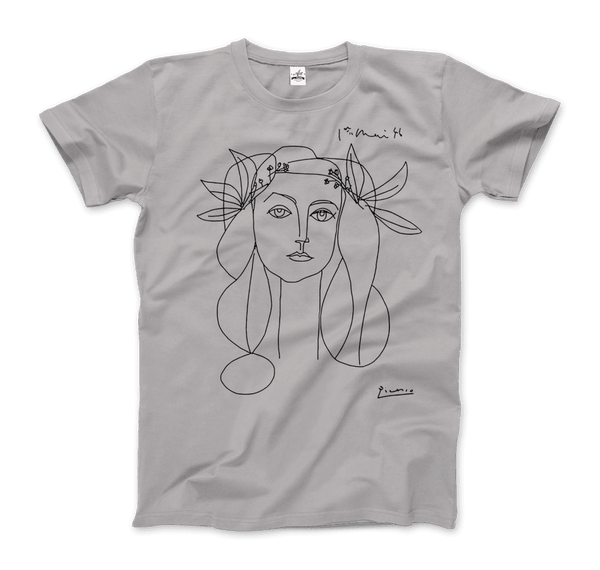 Pablo Picasso War And Peace 1952 Artwork T-Shirt-Art-O-Rama Shop-Art,Art Style,cubism,famous,Fine Arts,Françoise,Gilot,girl,greatest,head,love,Pablo,peace,Picasso,Political,surrealism,war,woman