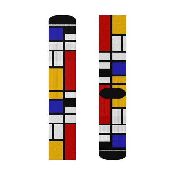 Piet Mondrian - Composition with Red Yellow and Blue - 1942 Artwork Socks - Medium - Socks