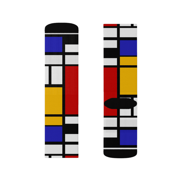 Piet Mondrian - Composition with Red Yellow and Blue - 1942 Artwork Socks - Small - Socks