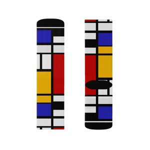 Piet Mondrian - Composition with Red Yellow and Blue - 1942 Artwork Socks - Small - Socks
