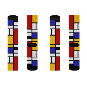 Piet Mondrian - Composition with Red Yellow and Blue - 1942 Artwork Socks - Socks