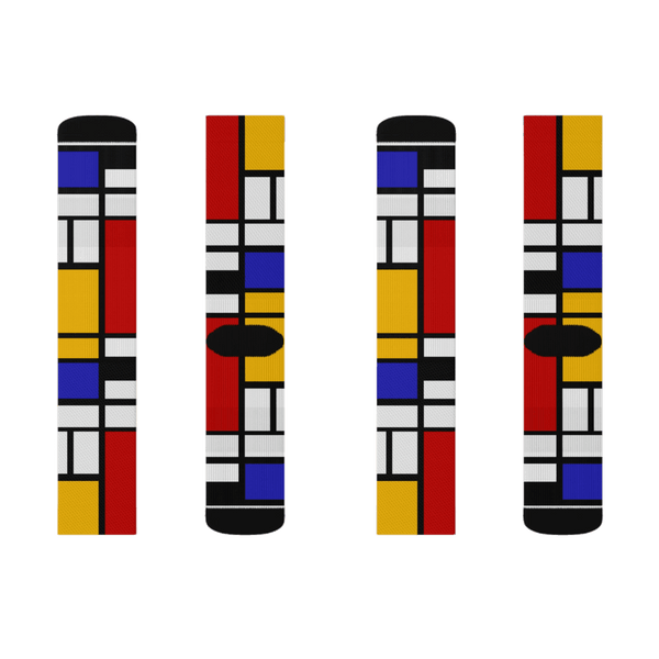 Piet Mondrian - Composition with Red Yellow and Blue - 1942 Artwork Socks - Socks