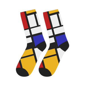 Piet Mondrian - Composition with Red Yellow and Blue - 1942 Artwork Socks - Socks